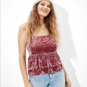 American Eagle Velvet Babydoll Tank